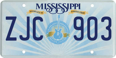 MS license plate ZJC903
