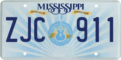MS license plate ZJC911