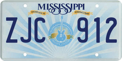 MS license plate ZJC912