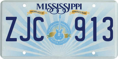 MS license plate ZJC913