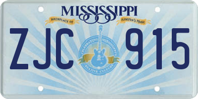 MS license plate ZJC915