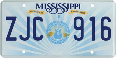 MS license plate ZJC916