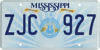 MS license plate ZJC927