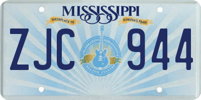 MS license plate ZJC944