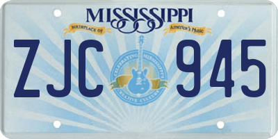 MS license plate ZJC945