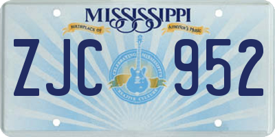 MS license plate ZJC952