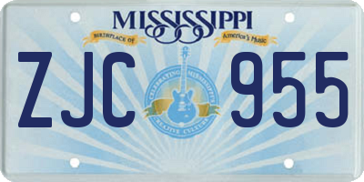 MS license plate ZJC955