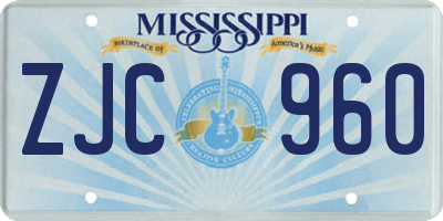 MS license plate ZJC960
