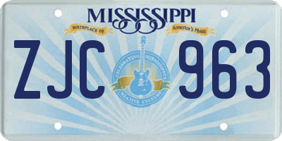 MS license plate ZJC963