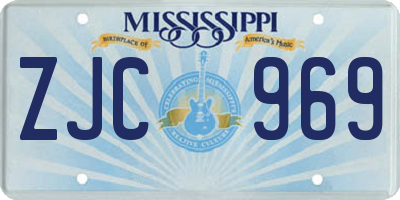MS license plate ZJC969