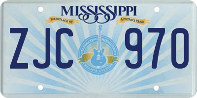 MS license plate ZJC970