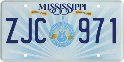 MS license plate ZJC971