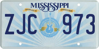 MS license plate ZJC973