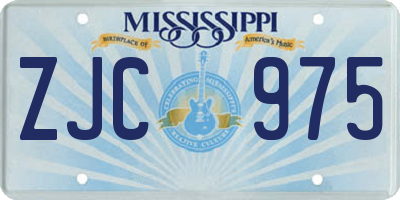 MS license plate ZJC975