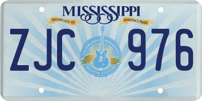 MS license plate ZJC976