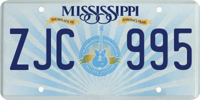 MS license plate ZJC995