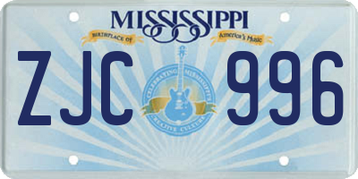 MS license plate ZJC996