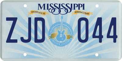 MS license plate ZJD044