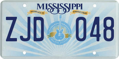 MS license plate ZJD048
