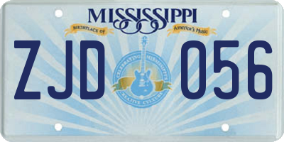 MS license plate ZJD056