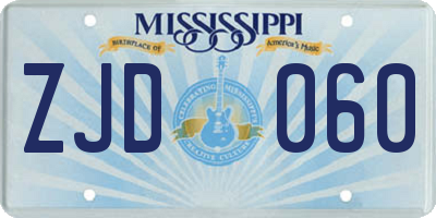 MS license plate ZJD060