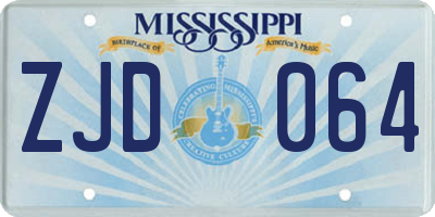 MS license plate ZJD064