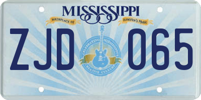 MS license plate ZJD065
