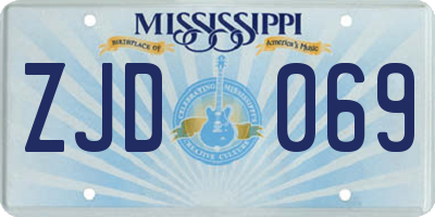 MS license plate ZJD069