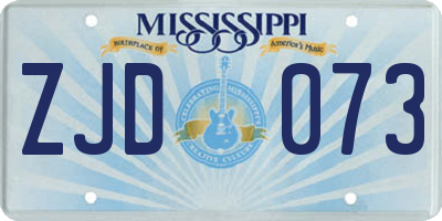 MS license plate ZJD073