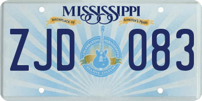 MS license plate ZJD083