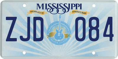 MS license plate ZJD084
