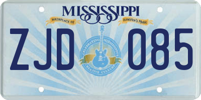 MS license plate ZJD085