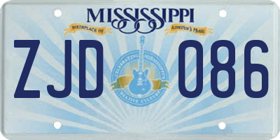 MS license plate ZJD086