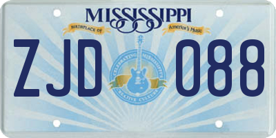 MS license plate ZJD088
