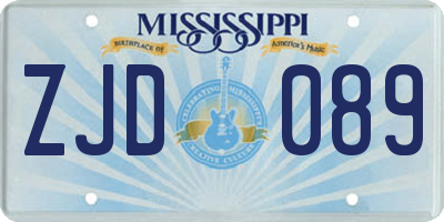 MS license plate ZJD089