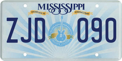 MS license plate ZJD090