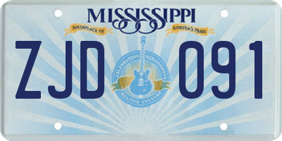 MS license plate ZJD091