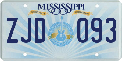 MS license plate ZJD093