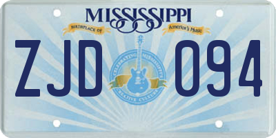 MS license plate ZJD094