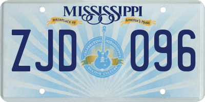 MS license plate ZJD096