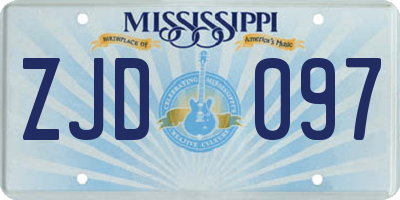 MS license plate ZJD097
