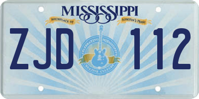 MS license plate ZJD112