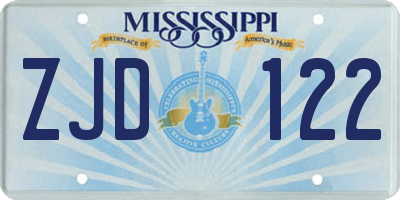 MS license plate ZJD122