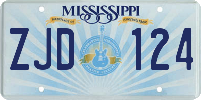 MS license plate ZJD124