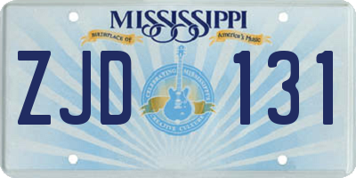 MS license plate ZJD131