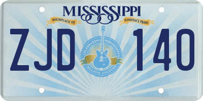 MS license plate ZJD140