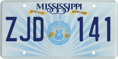 MS license plate ZJD141