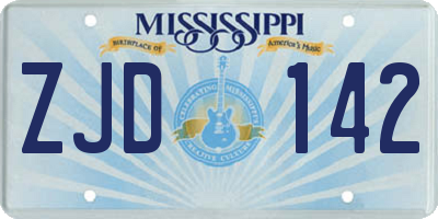 MS license plate ZJD142