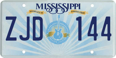 MS license plate ZJD144