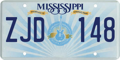 MS license plate ZJD148